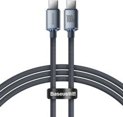 Baseus Cablu Date si Incarcare Baseus USB-C - USB-C Crystal Shine Series 100W 2m Negru