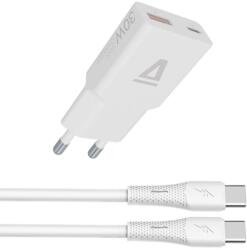 AVAX CH6413 30W GaN töltő és 60W USB-C szilikon kábel csomag, fehér