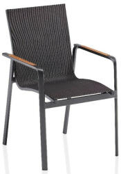 Kettler DIAMOND alumínium rakásolható kerti szék teafa karfával - antracit / antracit