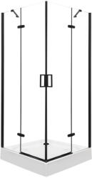 Kerra Flow Black 80 szögletes zuhanykabin zuhanytálcával (FLOW-80-BL-VIC) - homelux