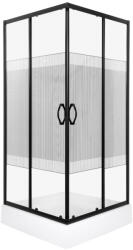 Kerra Xenia SQ 90 fekete szögletes zuhanykabin Victor plus tálcával (XENIA-SQ-BL-90-VIC) - geminiduo