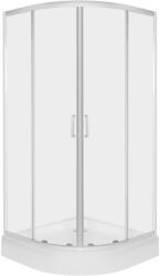 Kerra Aruba 80 króm íves zuhanykabin Alan tálcával (ARUBA-80-CHR-TRAY) - geminiduo