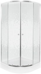 Kerra Pixel 80 fehér íves zuhanykabin XN tálcával (PIXEL-80-WH-XN) - geminiduo