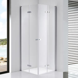 STUXI Verona Duo 100x100 cm szögletes két csuklóajtós zuhanykabin, 6 mm vízlepergető üveggel, króm (TL-6107-100-TL-6107-100)