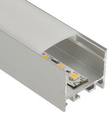 ANRO LED Profile ALP-037 Ezüst - Alumínium U profil LED szalaghoz (Opál búrával) (LP112 - LP-UNICOV2-MLK)