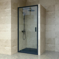 Welland SS-90 zuhanyajtó - 90 cm - fekete profil - miniwebshop