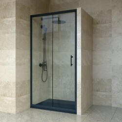 Welland SD-100 elhúzható zuhanyajtó - 100 cm - fekete profil