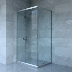 Welland RE-810 zuhanykabin elhúzható ajtóval - 80 x 100 cm - matt króm profil