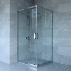 Welland SQ-9090 zuhanykabin elhúzható ajtóval - 90 x 90 cm - króm profil