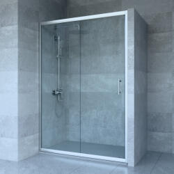 Welland SD-130 elhúzható zuhanyajtó - 130 cm - matt króm profil - miniwebshop