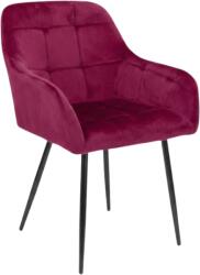  Sötét rózsaszín LOREN VELVET étkezőfotel fekete lábakkal