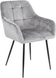  Szürke LOREN VELVET étkezőszék fekete lábakkal