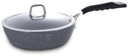 Berlinger Haus Mély serpenyő kő hatású márvány bevonattal, szilikon nyéllel, fedővel, 24 cm (BH-1165)