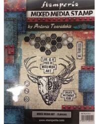 STAMPERIA Pecsételő készlet gumi 15x20cm, vegyes steampunk bikafej (WTKAT02)