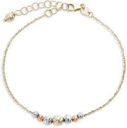  14 karátos háromszínű arany karkötő - 16-19 cm (AU14273) AU14273