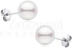  14 karátos fehérarany tenyésztett gyöngy fülbevaló - átm. 7, 5 mm (AU14290) AU14290