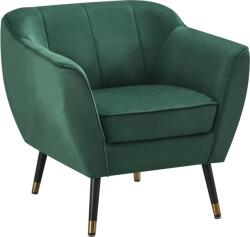 TEMPO KONDELA Fotoliu de design, ţesătură Velvet verde/negru/aurie, VIODA