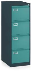 Rauman Dosar metalic A4 - 4 sertare, 45, 5 x 62 x 132 cm, încuietoare cilindrică, verde - ral 6033 Dulap arhivare