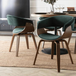  GARY szék, velúr, zöld/dió (ME-ME-GARY-Z-O-V-DG-K)