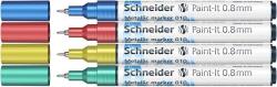 Schneider Akrilmarker készlet, 0, 8 mm, SCHNEIDER "Paint-It 010", 4 különbözõ metálszín (4 db) (TSC010V42)