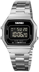 Skmei Ceas Digital Barbati SKMEI 1647 Argintiu , AfiE aj LED, Functii Multiple, Design Irregular, Cronometru, Alarma, Rezistent la Apa 5ATM Ceas