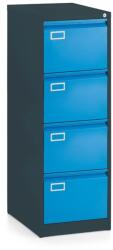 Rauman Fém iratszekrény A4 - 4 fiók, 45, 5 x 62 x 132 cm, hengerzár, kék - ral 5012