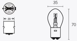 TECNIUM B35 izzó 6V 35/35W - 10 db TECNIUM Elektronika Világítások Izzók 6V-os izzók