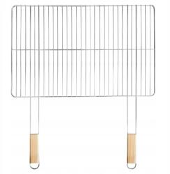 Mirpol téglalap alakú grillrács, fa nyéllel, 69×60cm (5905610256296)