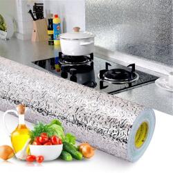 HOZRO Autocolant Folie Argintiu Autoadeziv HOZRO, Rezistent la Umiditate și Zgârieturi, 60 x 300 cm, Ușor de Aplicat și Curățat, Ideal pentru Mobilă, Electrocasnice, Blaturi, Pereți sau Proiecte DIY