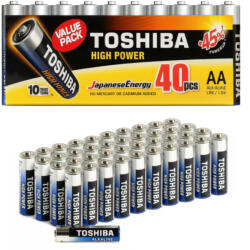 Toshiba alkáli elem AA LR6 R6 1.5V szuper erős 40 db (TOSBAT0840)