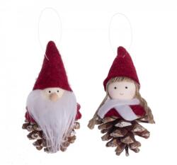 Yala Design Figurás karácsonyi tobozdísz karácsonyfára - kislány, vagy Mikulás : Figura - Télapó