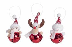 Yala Design Száncsengő testű figurás karácsonyfadísz - kislány, rénszarvas, hóember : Figura - Hóember