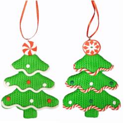 Yala Design Polirezin Clay Fenyőfa havas díszítéssel akasztható karácsonyfadísz : Minta - Havas díszítés