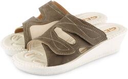 Vlnka Női zselés talpú hallux bőr papucs Milada, barna felnőtt cipő méret 36