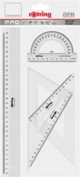 rOtring Vonalzókészlet, átlátszó, műanyag, 4 db-os, Rotring 221370 (0221370)