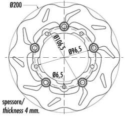 Polini Wavy hullámos úszó féktárcsa - LML, Piaggio, Vespa, Gilera Polini Futómű és fék alkatrészek Féktárcsák