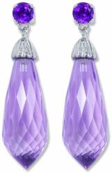 White & Black Csepp ametiszt drágaköves fülbevaló (AU14103)