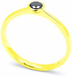 White & Black Fekete gyémánt eljegyzési gyűrű - 3, 0mm - arany (AU14283)