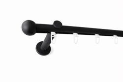  Rennes fekete színű 1 rudas belsősínes fém karnis szett (19 mm) - 200 cm