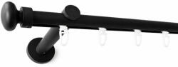  Dijon fekete színű 1 rudas belsősínes fém karnis szett (19 mm) - 240 cm
