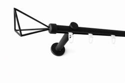  Reims fekete színű 1 rudas belsősínes fém karnis szett (19 mm) - 160 cm