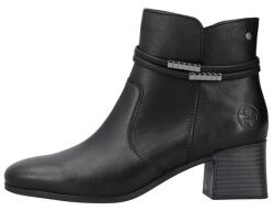 Rieker Botine dama, negru, casual, piele ecologica, cu toc, Rieker 70973-00-Negru (Marime: 37) (70973-00-Negru-37)