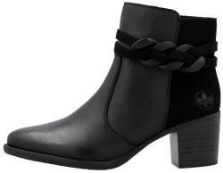 Rieker Botine dama, negru, casual, piele naturala, lant decorativ, cu toc, Rieker Y2066-00-Negru (Marime: 36) (Y2066-00-Negru-36)