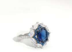 ElectraStore Inel Din Argint Cu Zirconia Blue Saphire (C4457)