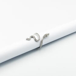 ElectraStore Inel Placat Cu Aur Alb Snake Glow (C4459)