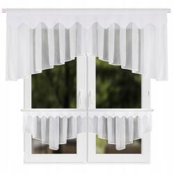 Xzhome Konyhai voile függöny, vitrázs függöny, fehér, íves lambrequin, 80x200 cm (616-25A)