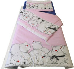  2 részes ovis 90x130 cm ágynemű garnitúra -rózsaszín -jeges macis