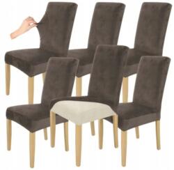 Ubieramy-meble 6 Db Székhuzat Huzat Kakaóbarna Rugalmas Vastag Velúr (21WK-6SZT)