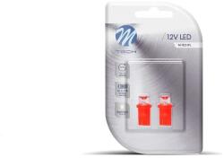 m-tech 2 db LED L006A W5W piros izzó M-Tech Elektronika Világítások Izzók 12V-os izzók