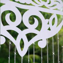  Függöny 130x100 dekor panel fehér áttört filc függöny strasszok 100x130 (L887 biały 130x100cm)